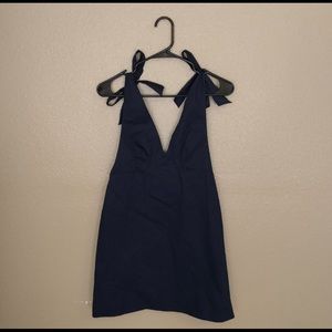 Zara Trafaluc Navy Open Back/Front Dress